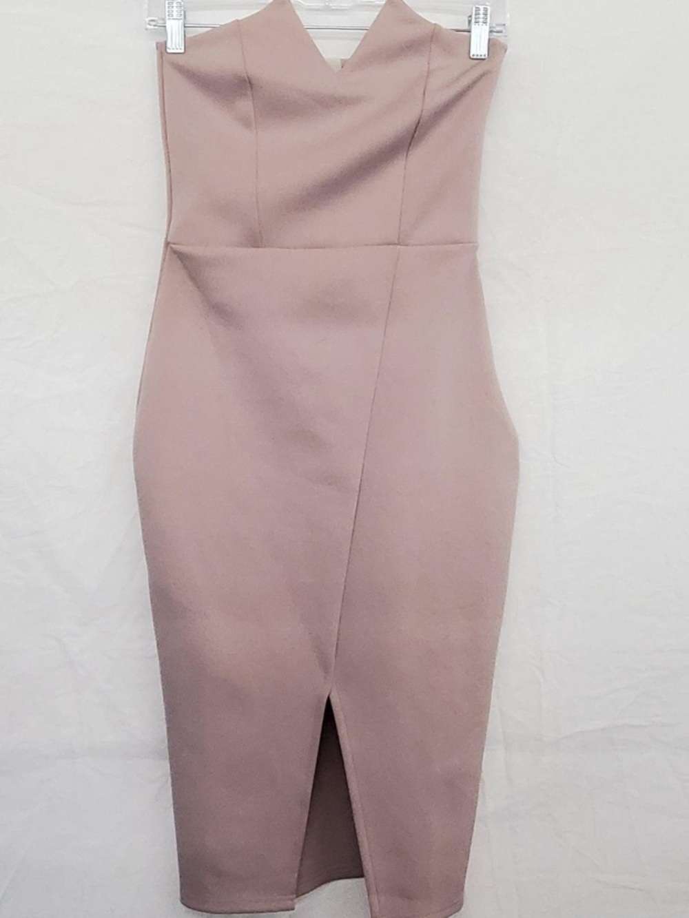 ASOS Strapless Midi Dress in Dusty Rose